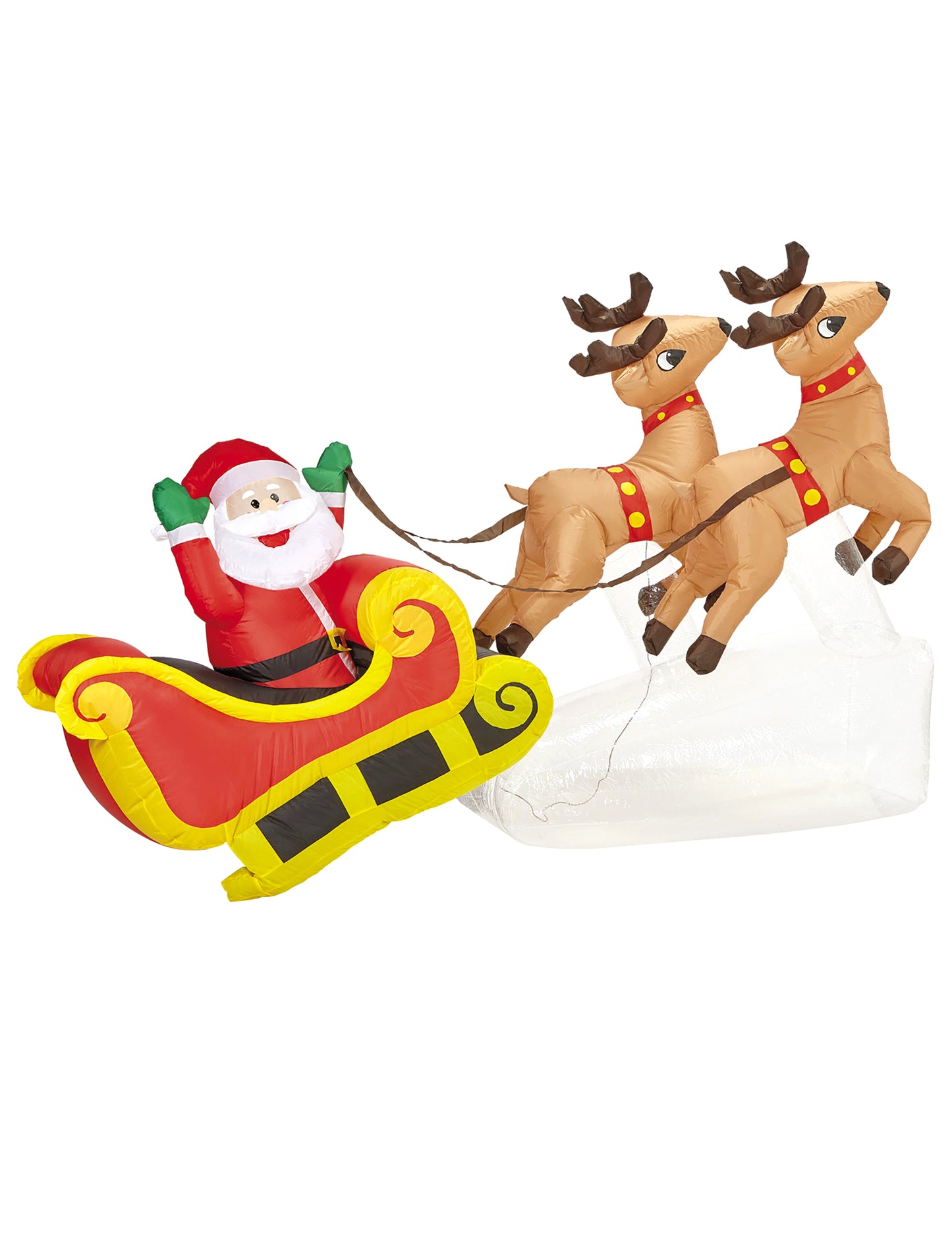 Svetleča napihljiva dekoracija Božičkovih sani 210 cm