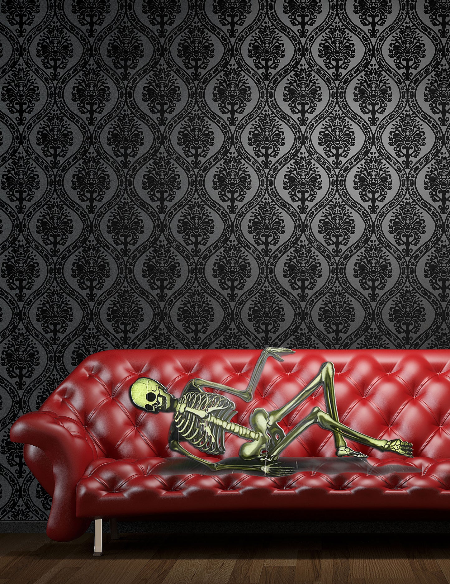 Plastični dekoracija Skeleton kavč 75 x 150 cm noč čarovnic