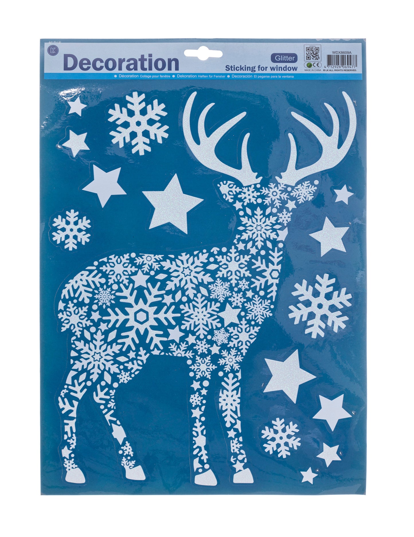 Okrasitev okna 24 x 41 cm jelka in severni jelen