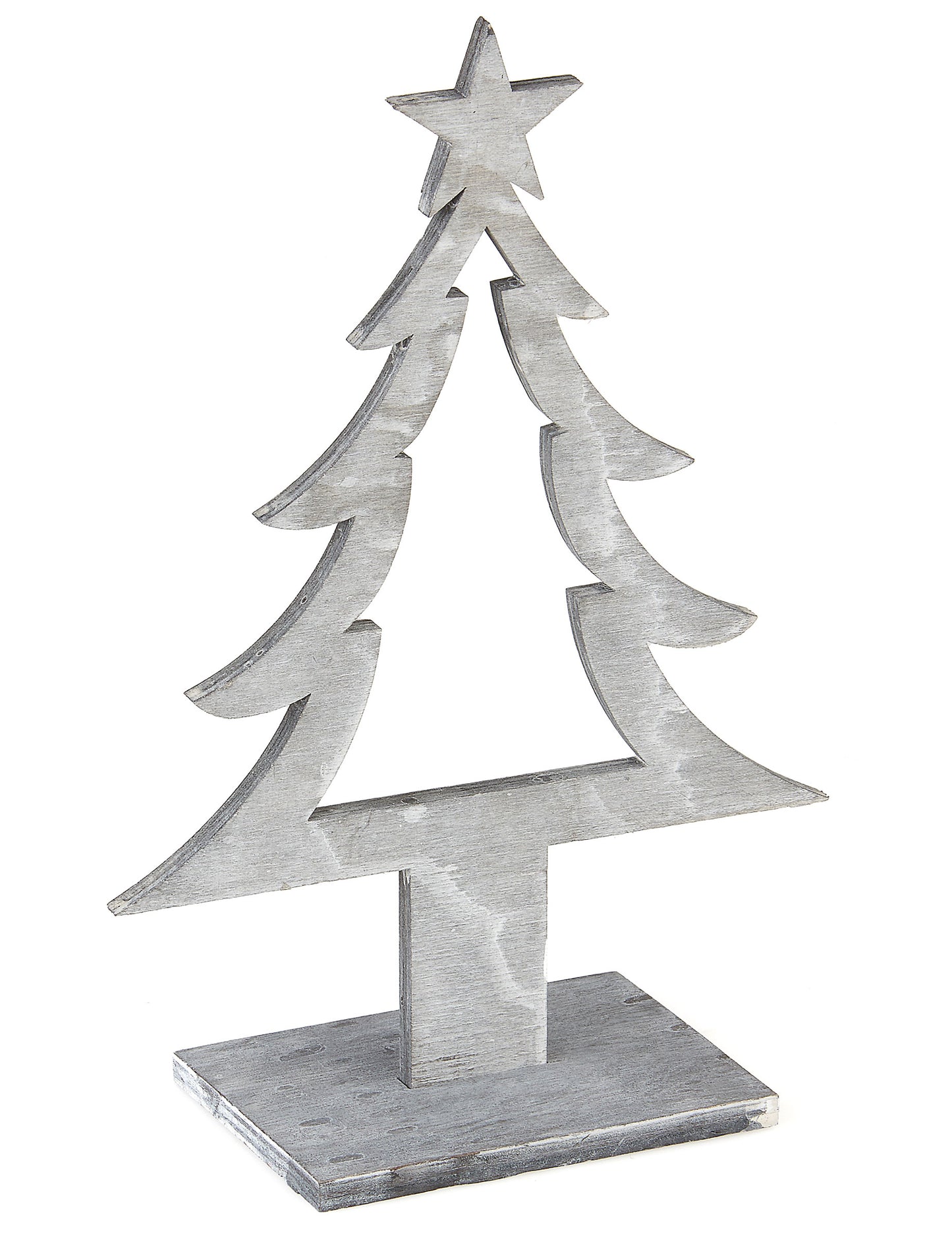 Siva lesena okras božičnega drevesa 25 x 11 x 8 cm