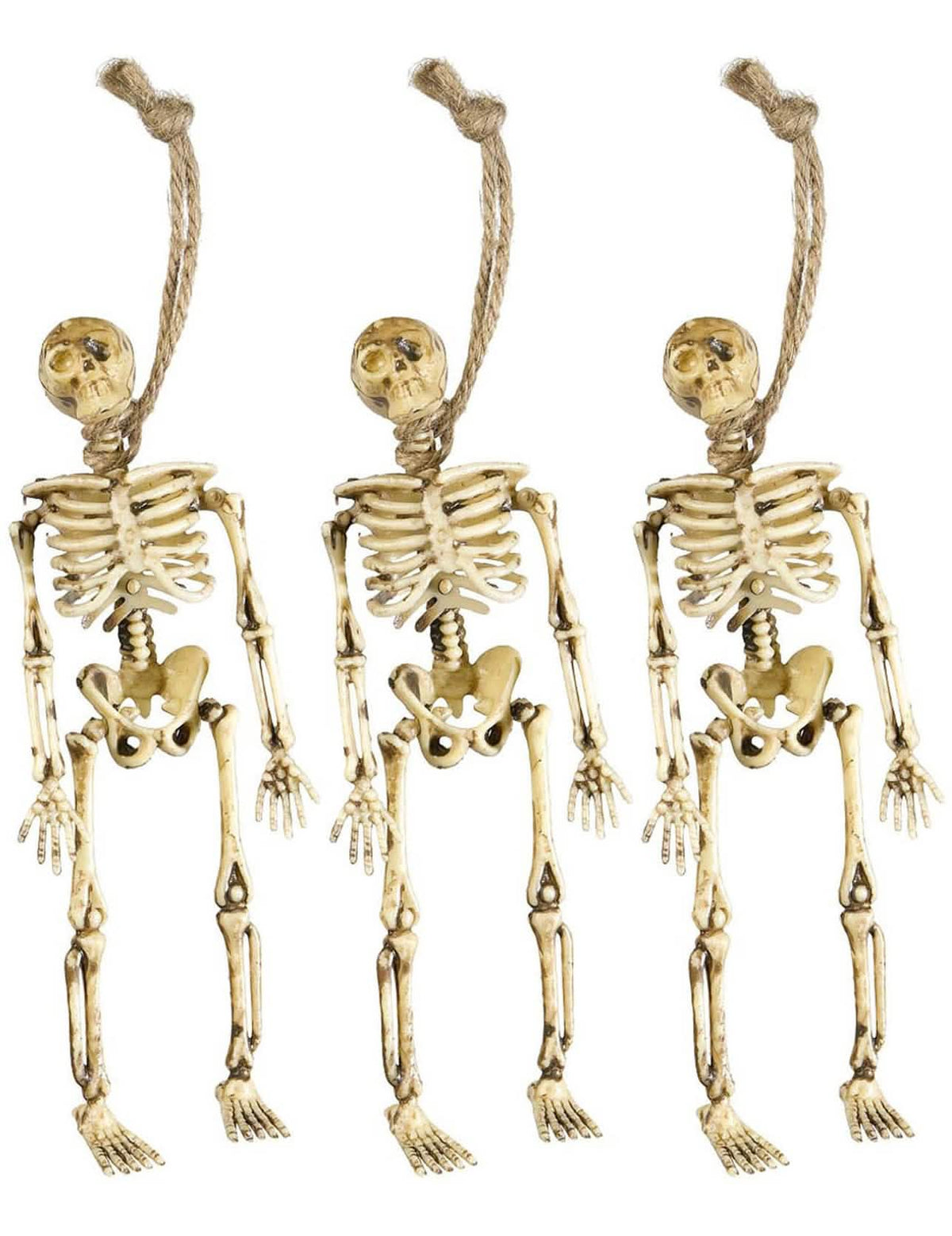 Halloween okostnjaki za obešanje za zabavo, komplet 3, bež barva