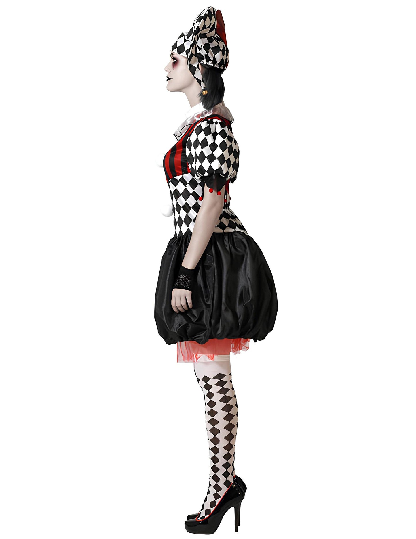 Déguisement Arlequin effrayant femme