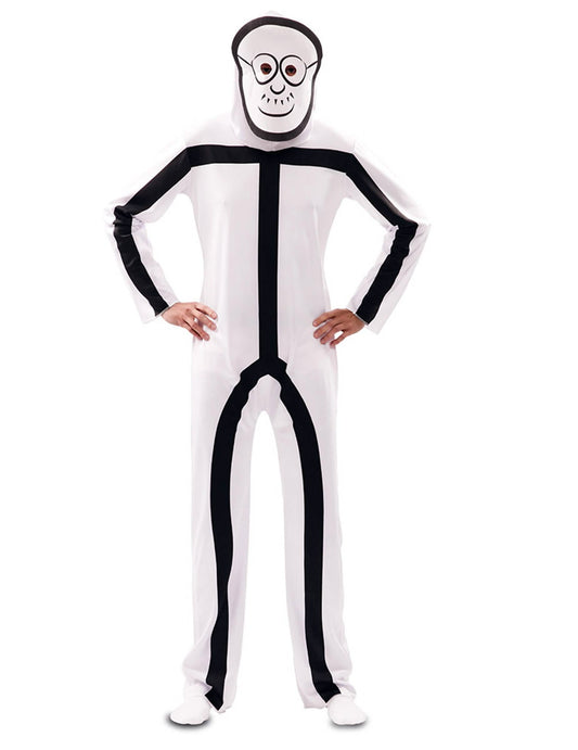 Masque de vieillard du déguisement Stickman pour adulte