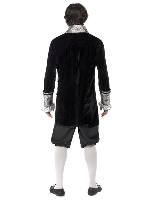 Vue de dos du déguisement baroque pour homme