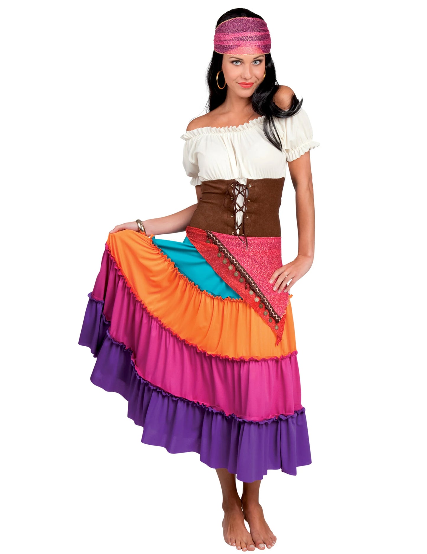 Večbarvna ženska boemska preobleka