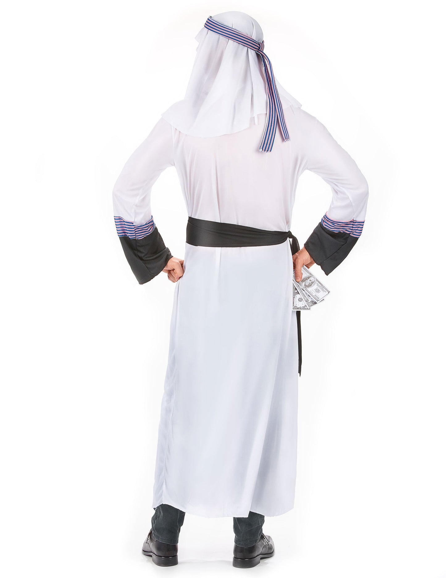 Vue de dos du déguisement de cheikh arabe pour homme