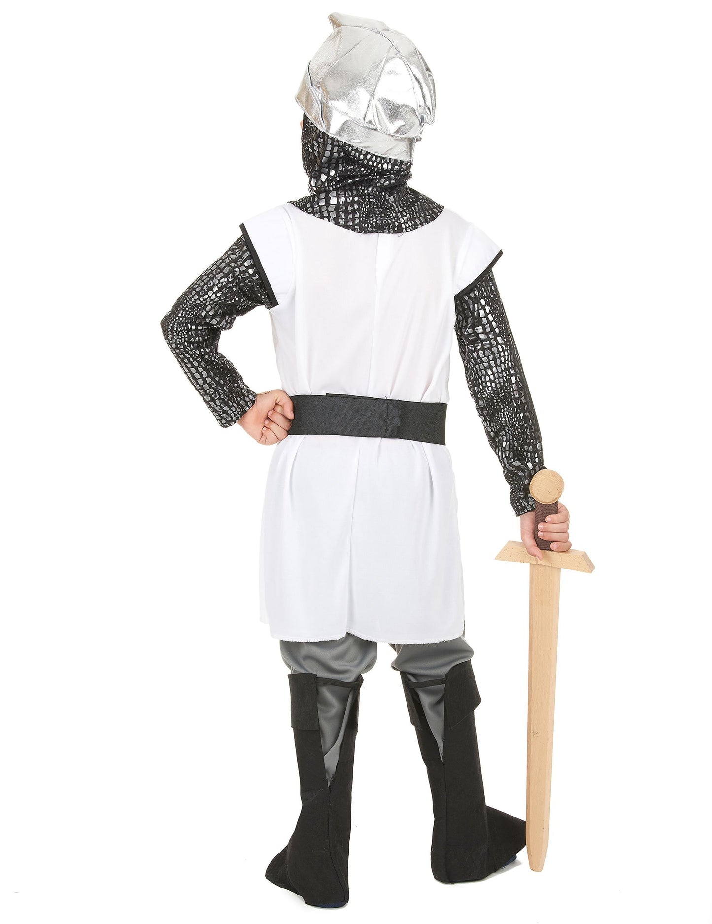 Pogled zadaj na masko viteza s križem za dečke