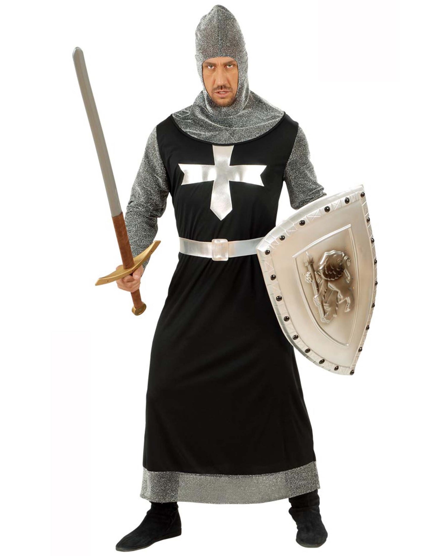 Moška srednjeveška in srebrna srednjeveška vitezna preobleka