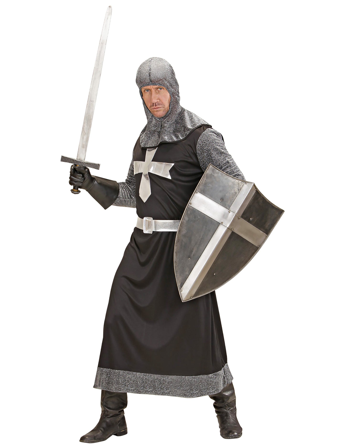 Moška srednjeveška in srebrna srednjeveška vitezna preobleka