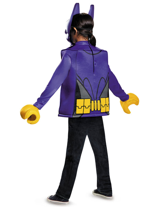 Vue de dos du déguisement classique Batgirl LEGO movie pour enfant