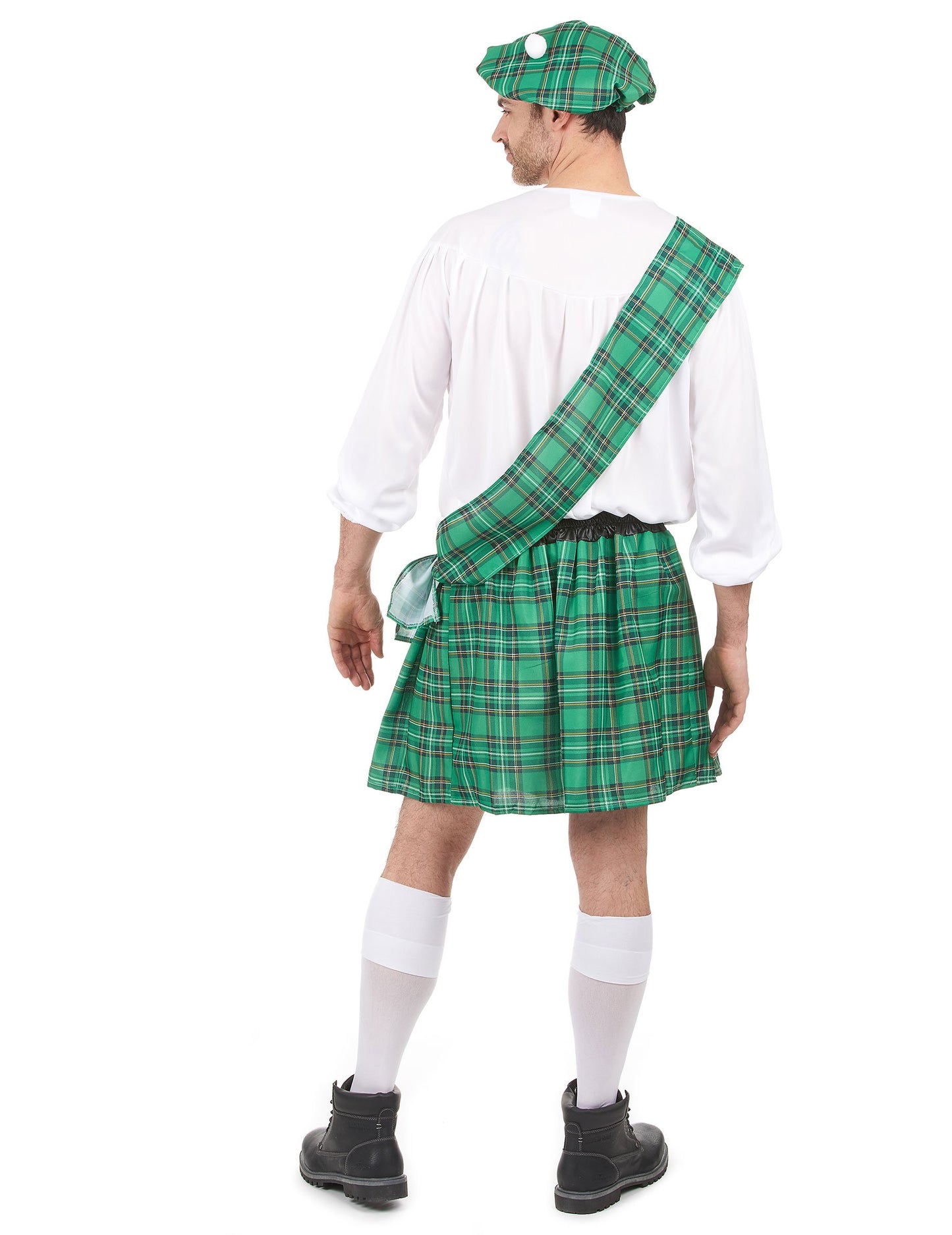 Zelena in bela škotska preobleka