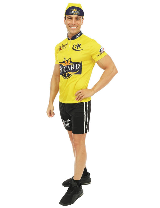 Vue de profil du déguisement de cycliste Tricard