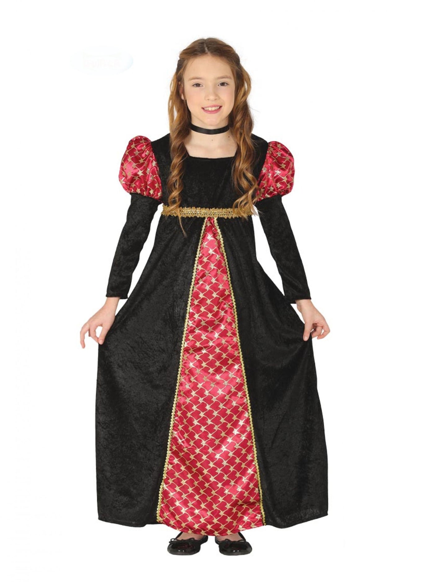 Kostume kostume črno -rdeče deklice