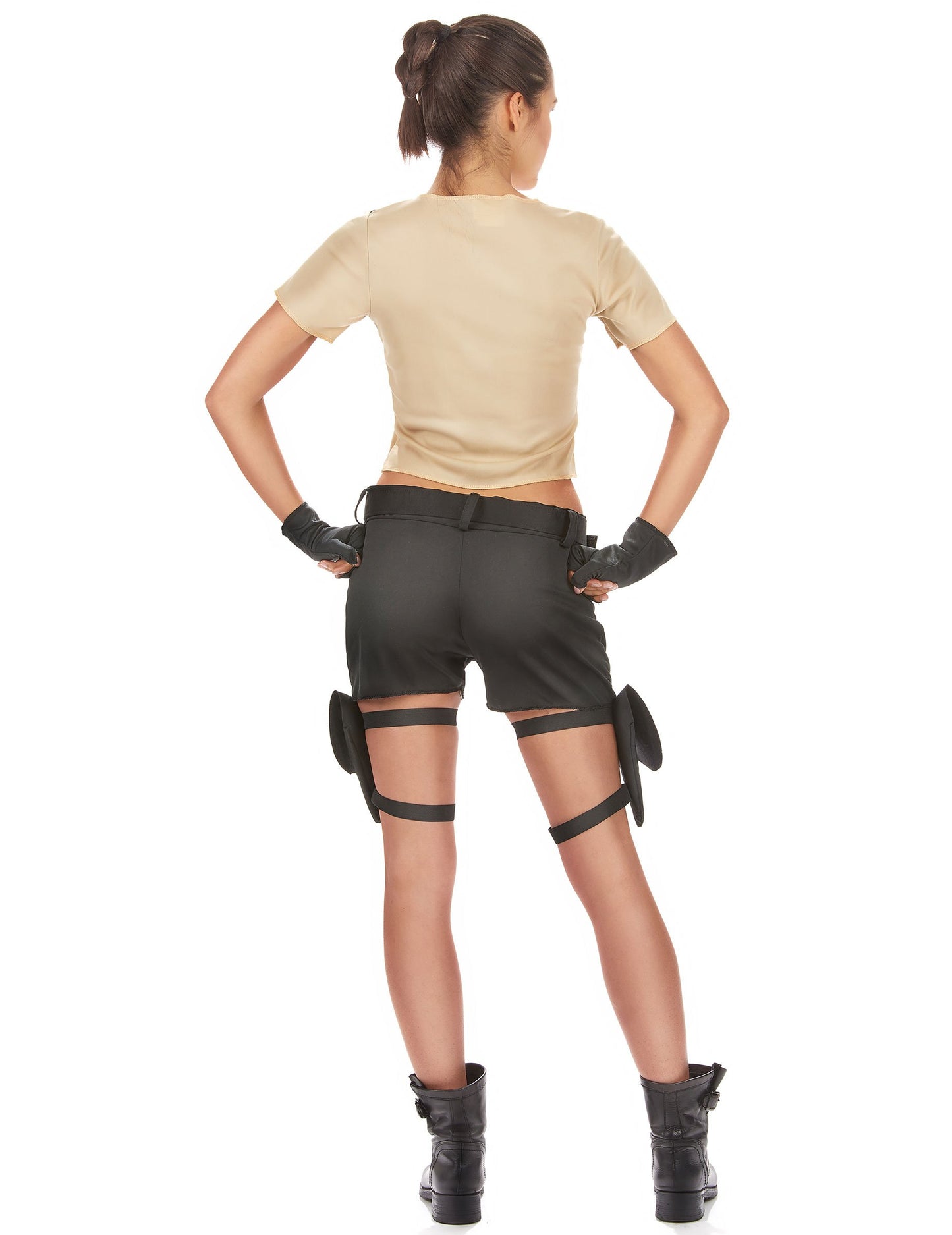 Pogled zadaj na praznični kostum seksi bojevnice za ženske