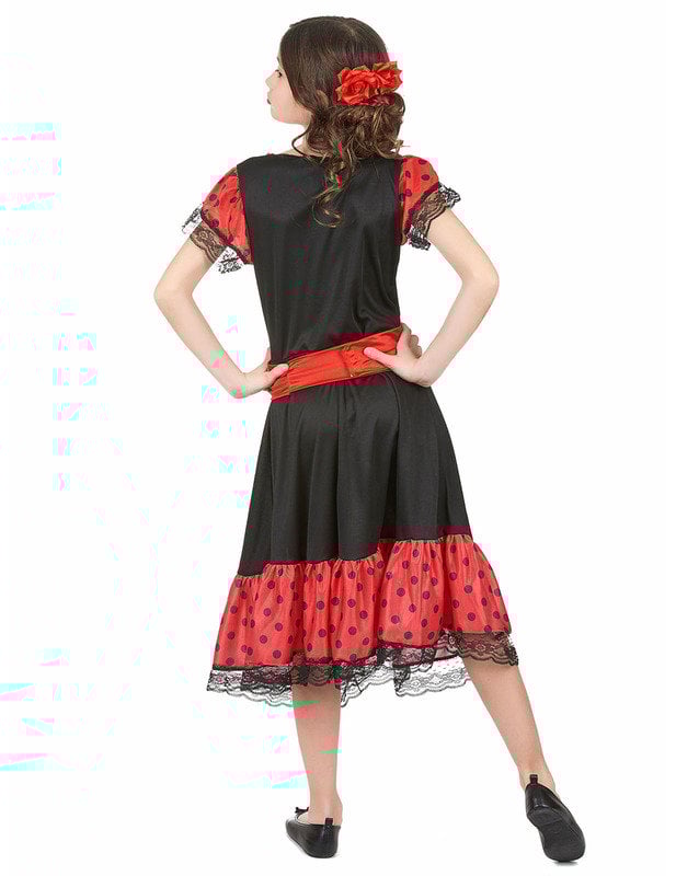 Vue de dos du déguisement espagnole pour fille