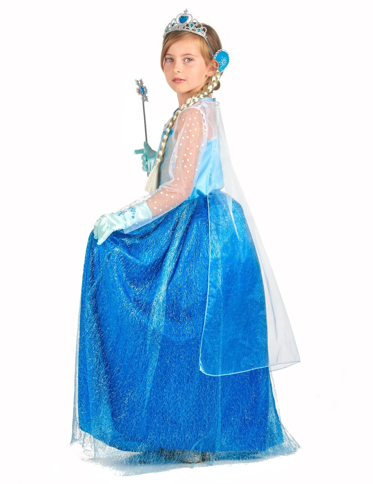 Stranski pogled na kostum in dodatki ledene princese