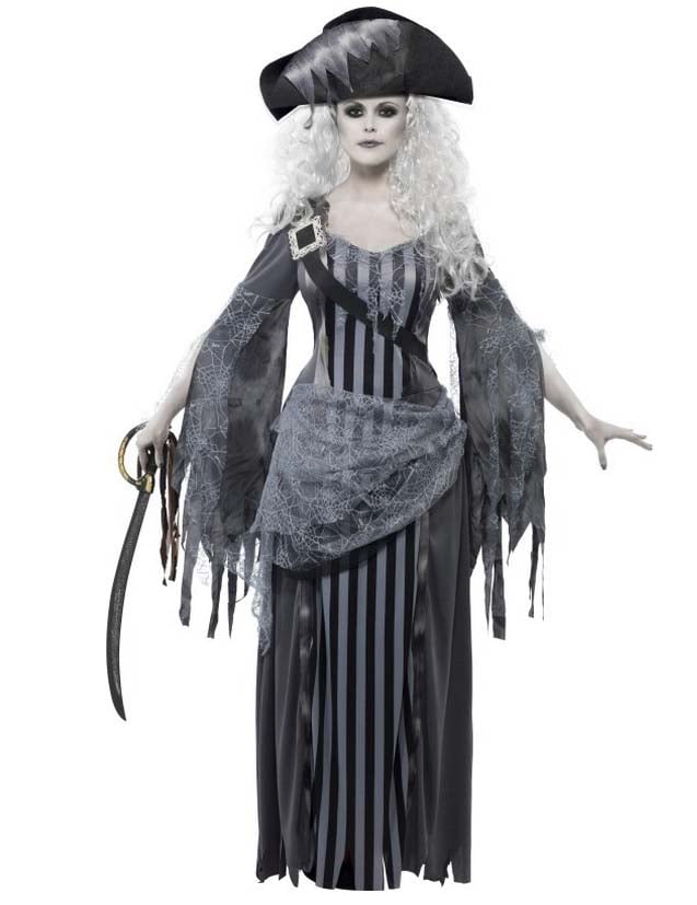 Halloween sivi gusarski duh preobleka