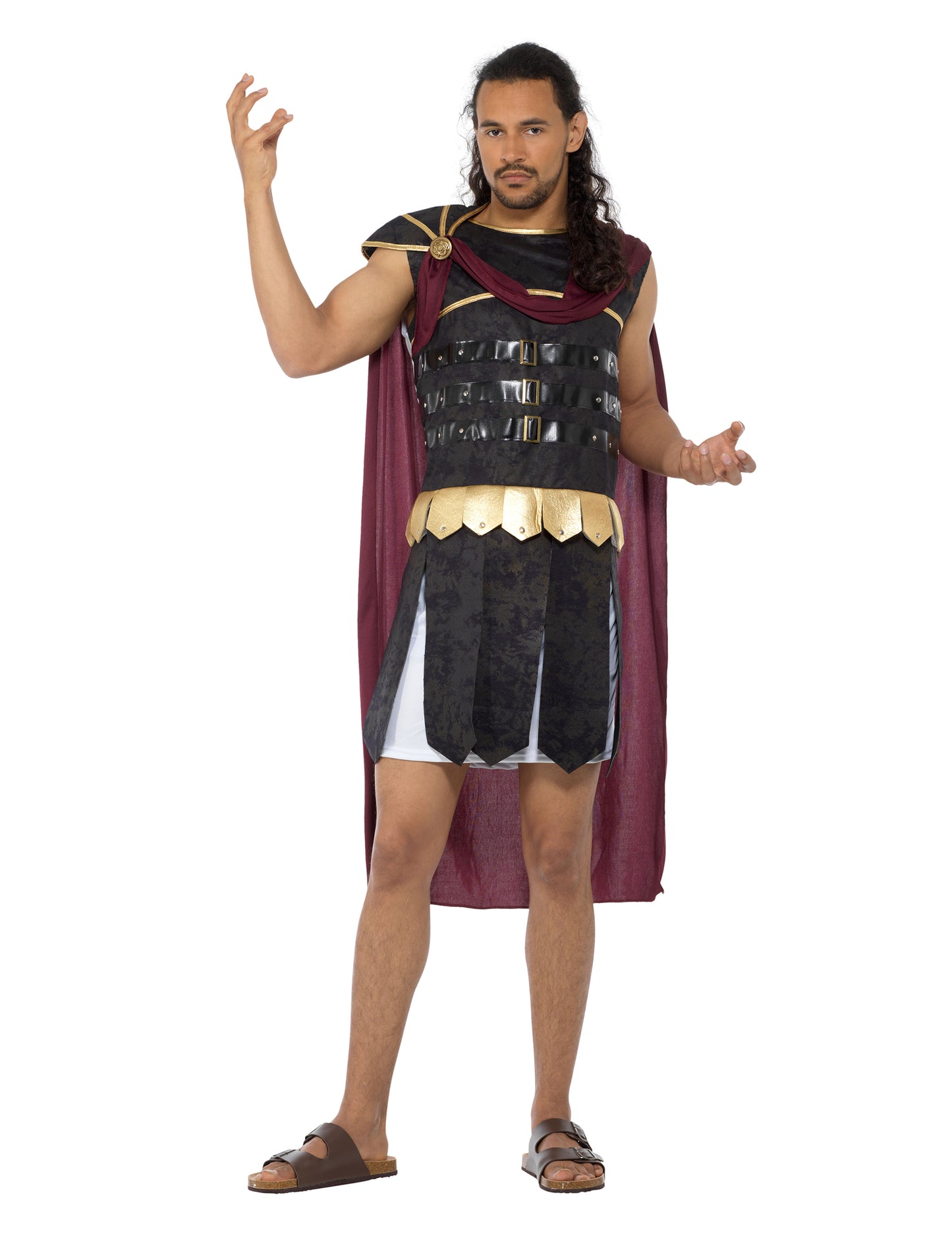 Črni in zlati rimski in zlati kostum gladiatorja