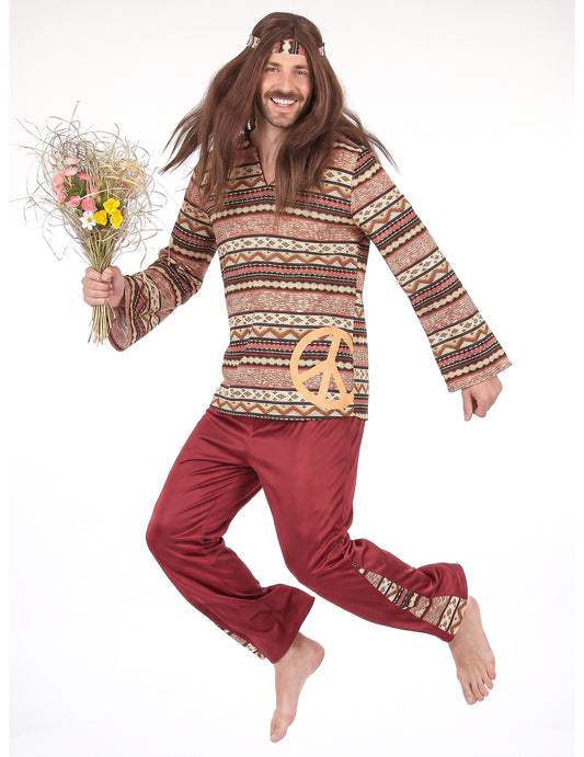 HIPPIE BORDEAUX moški kostum