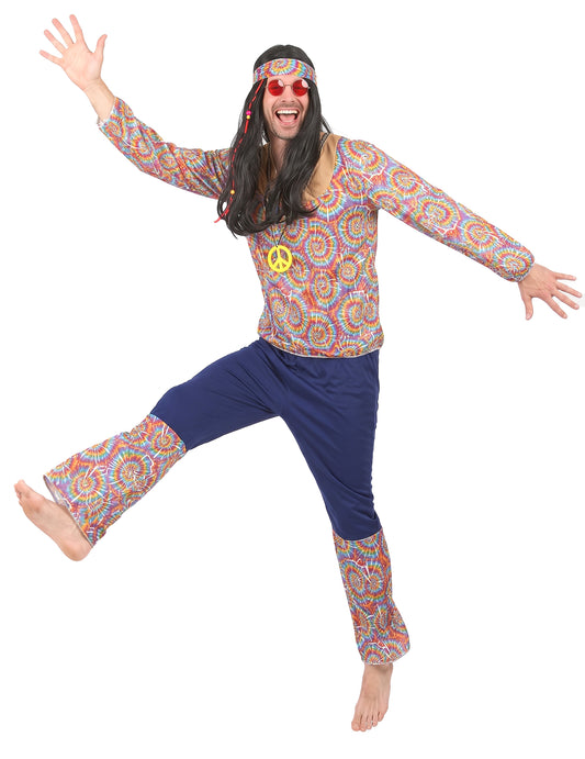 Hippie preobleče psihedelični motiv človek