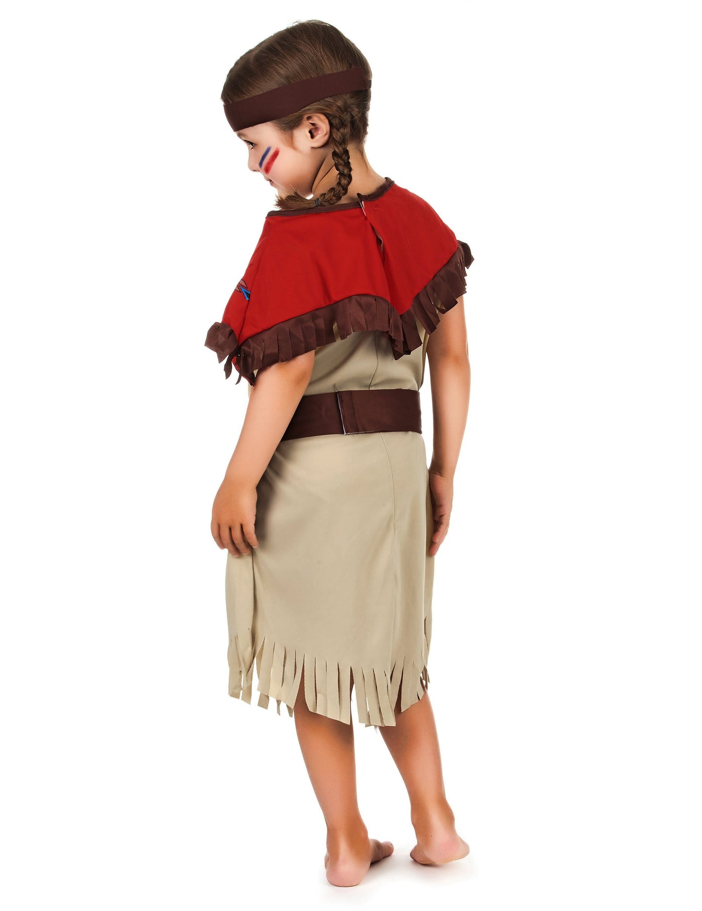 Indijski kostum rdeče in bež dekleta