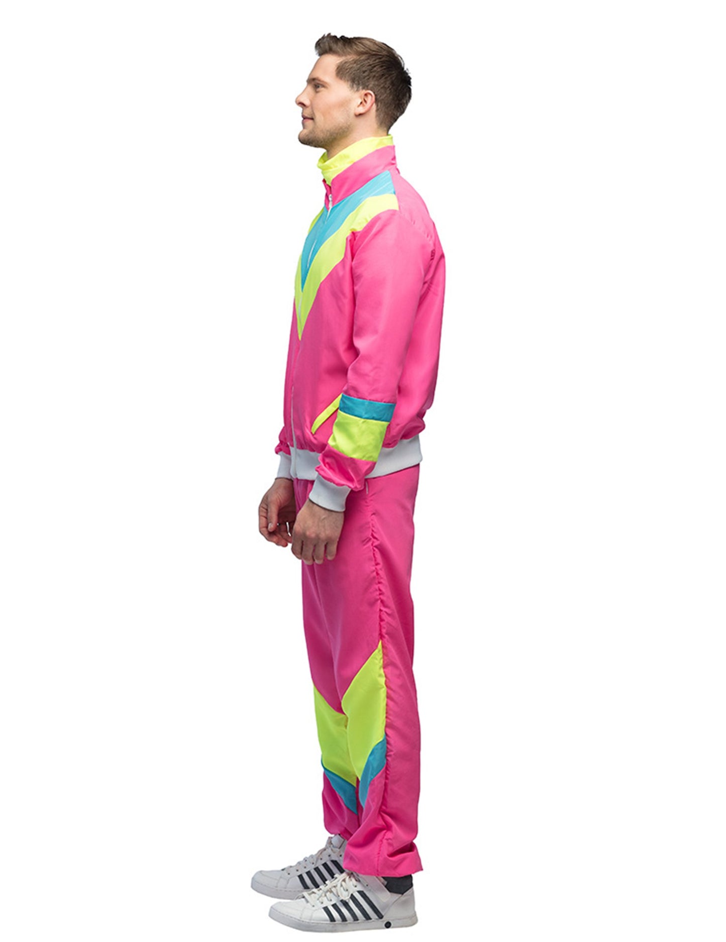 Moški neonsko roza retro jogging kostum
