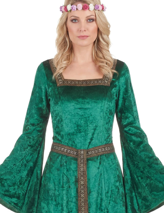 Srednjeveška zelena prikrita ženski žametni učinek