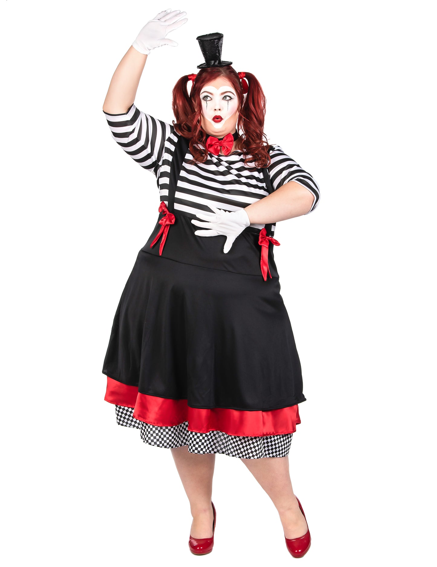Mime obleka črna in rdeča ženska obleka