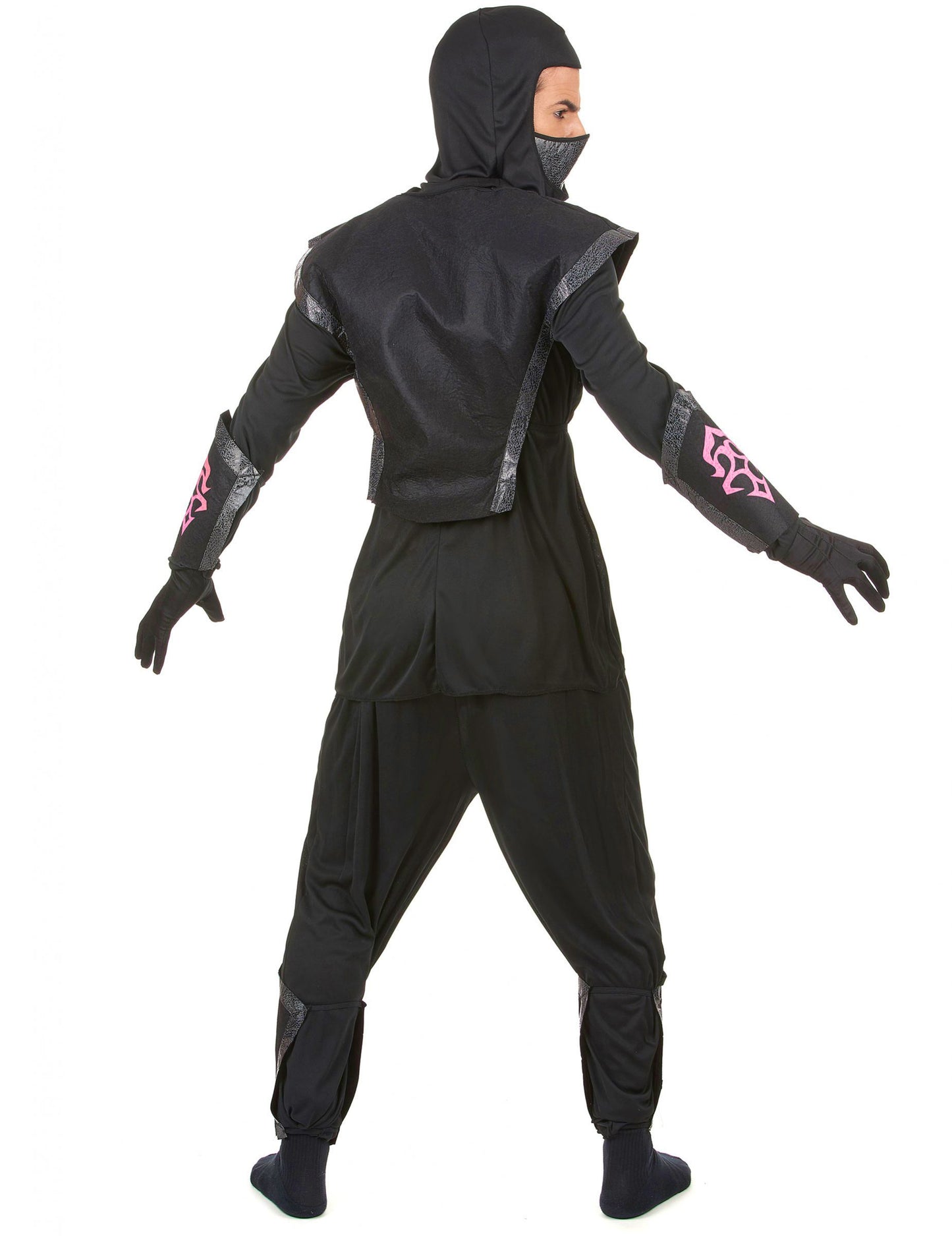 Pogled zadaj na ninja kostum iz filca za moške