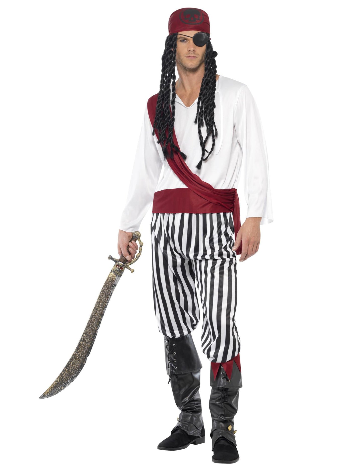 Piratska preobleka z rdečim moškim Bandana