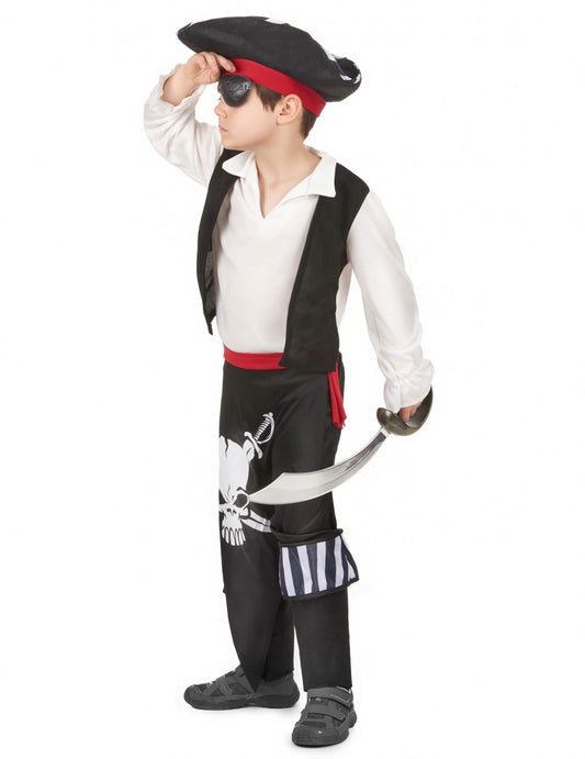 Vue de profil du déguisement de pirate pour garçon
