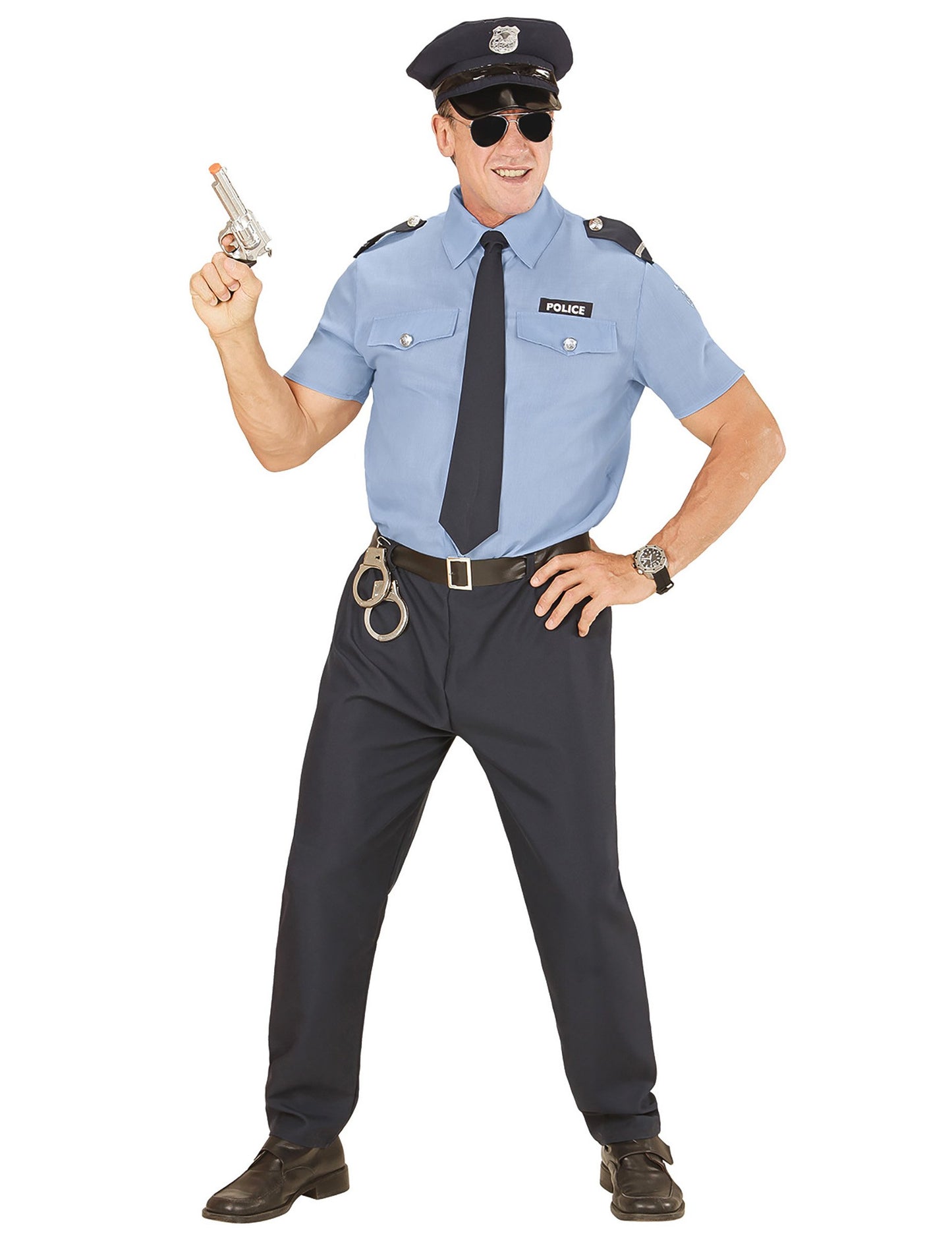 Moški modri policijski kostum