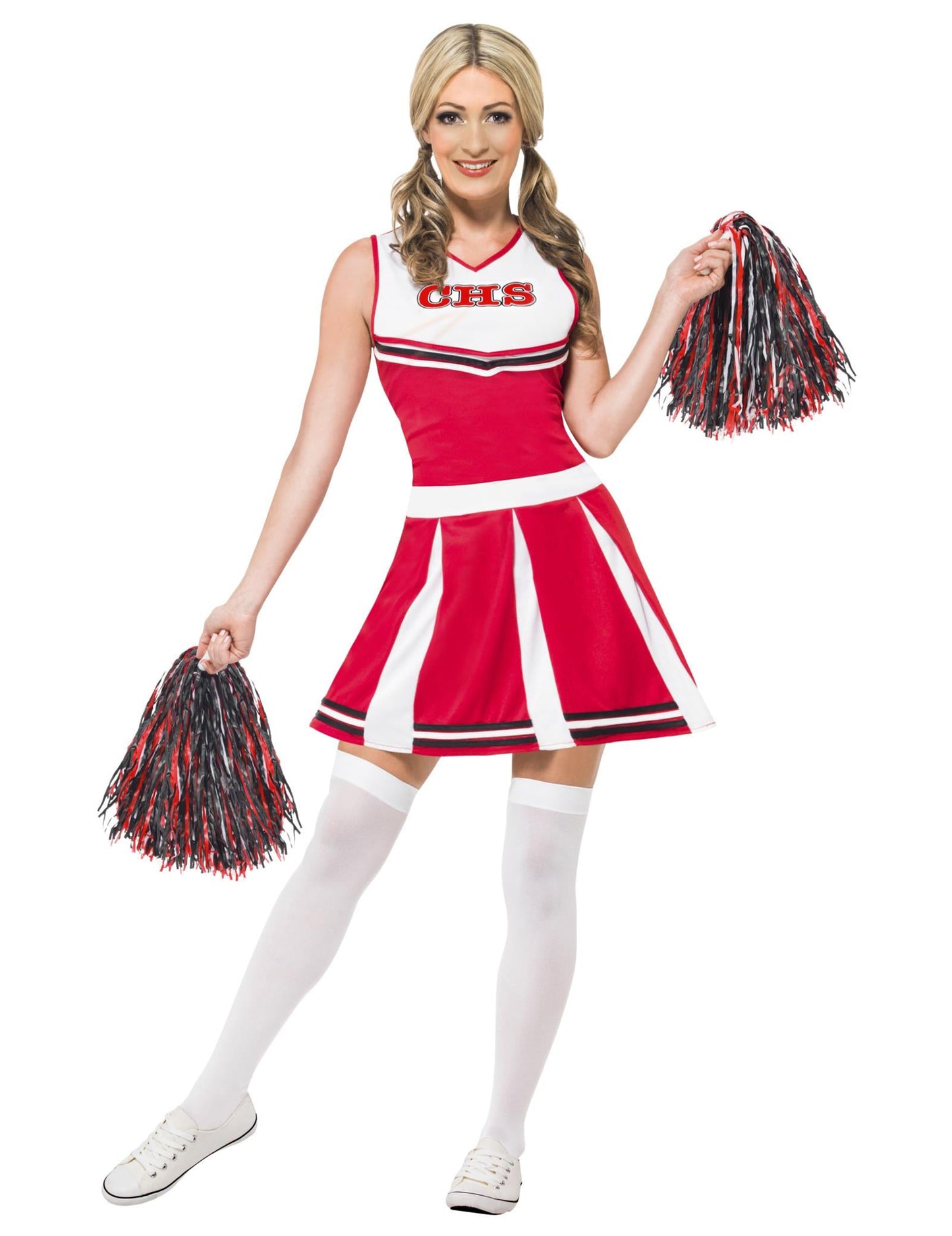 Pompom Girl White and Red Woman kostum