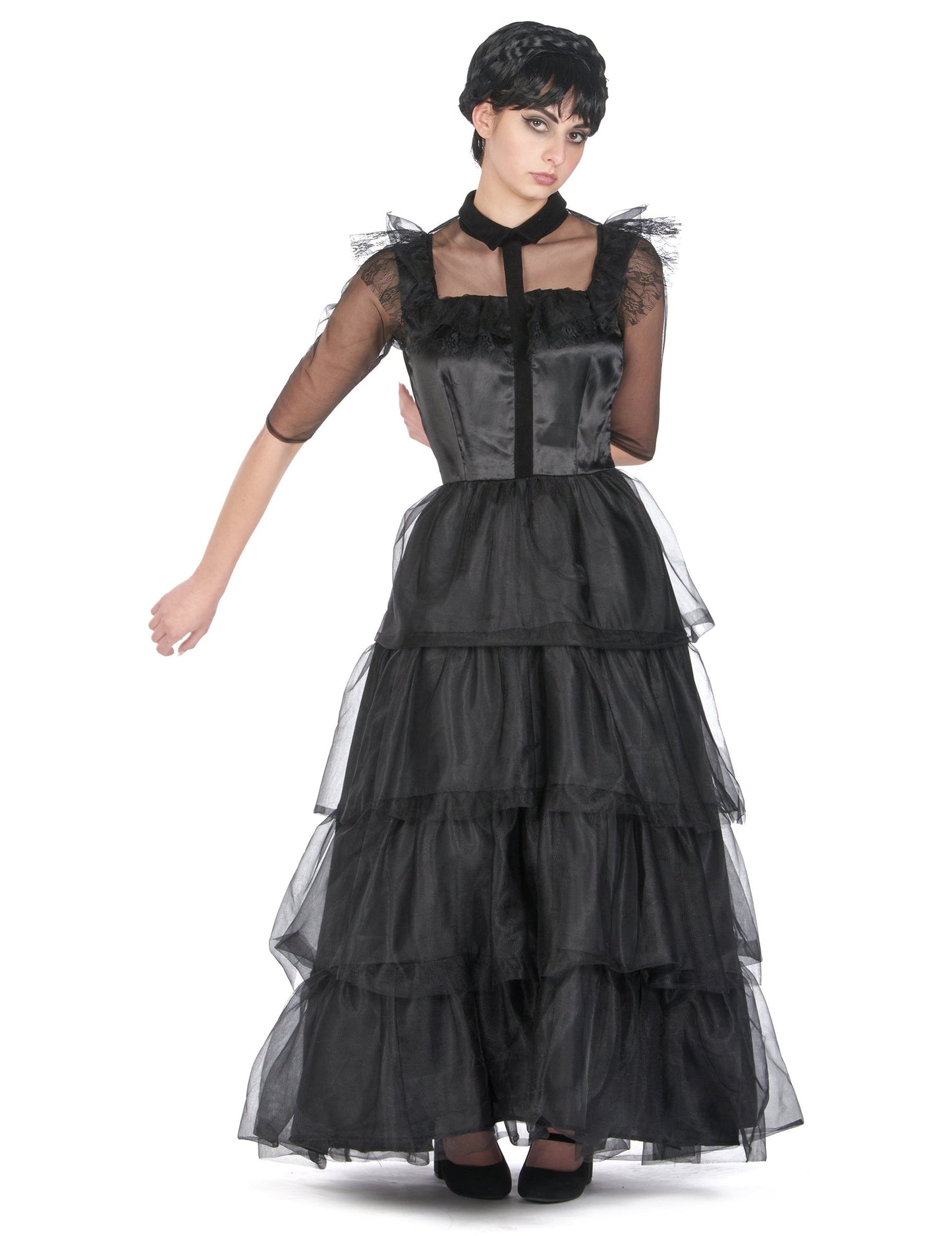 Črna gotska gotska obleka za kroglico