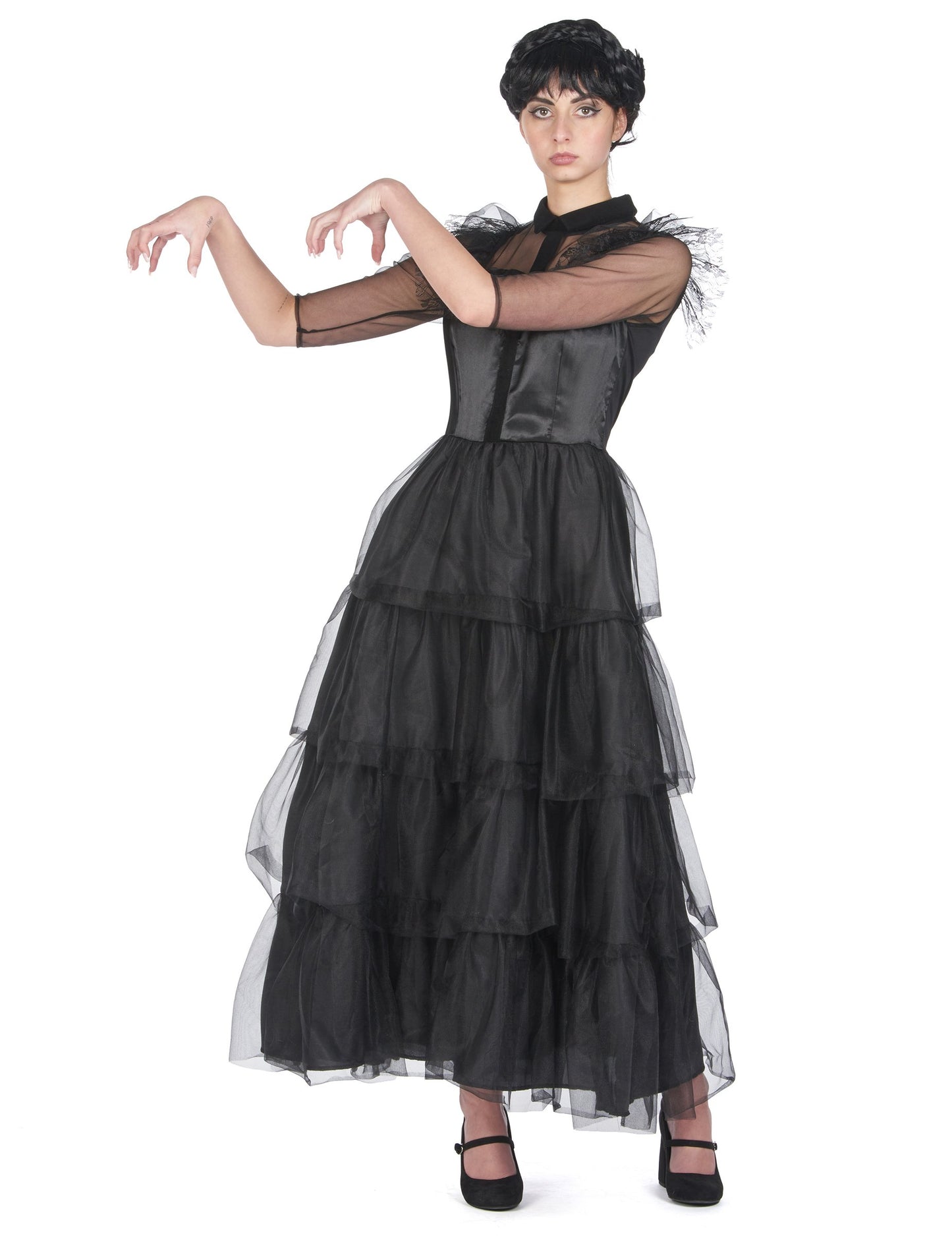 Črna gotska gotska obleka za kroglico