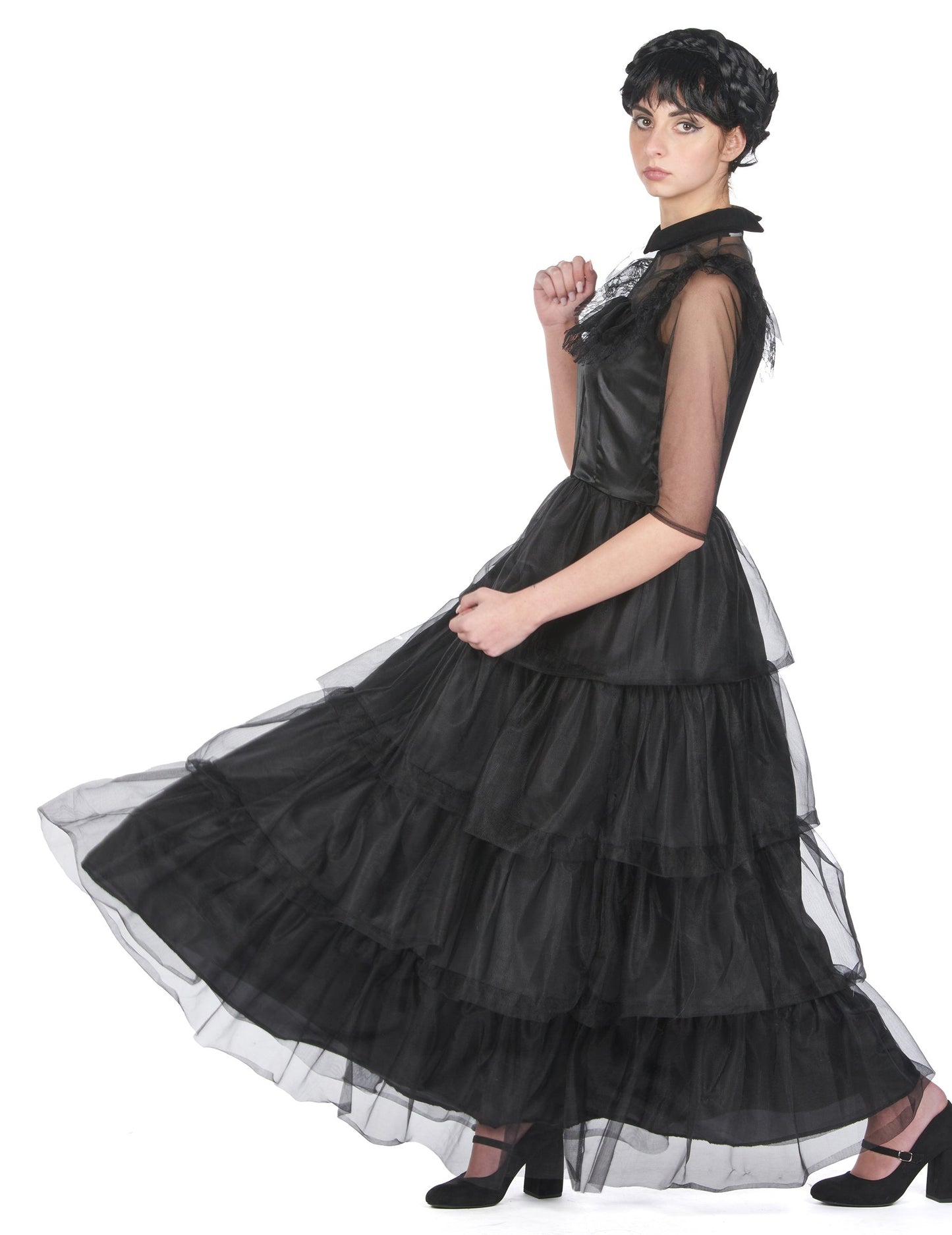 Črna gotska gotska obleka za kroglico