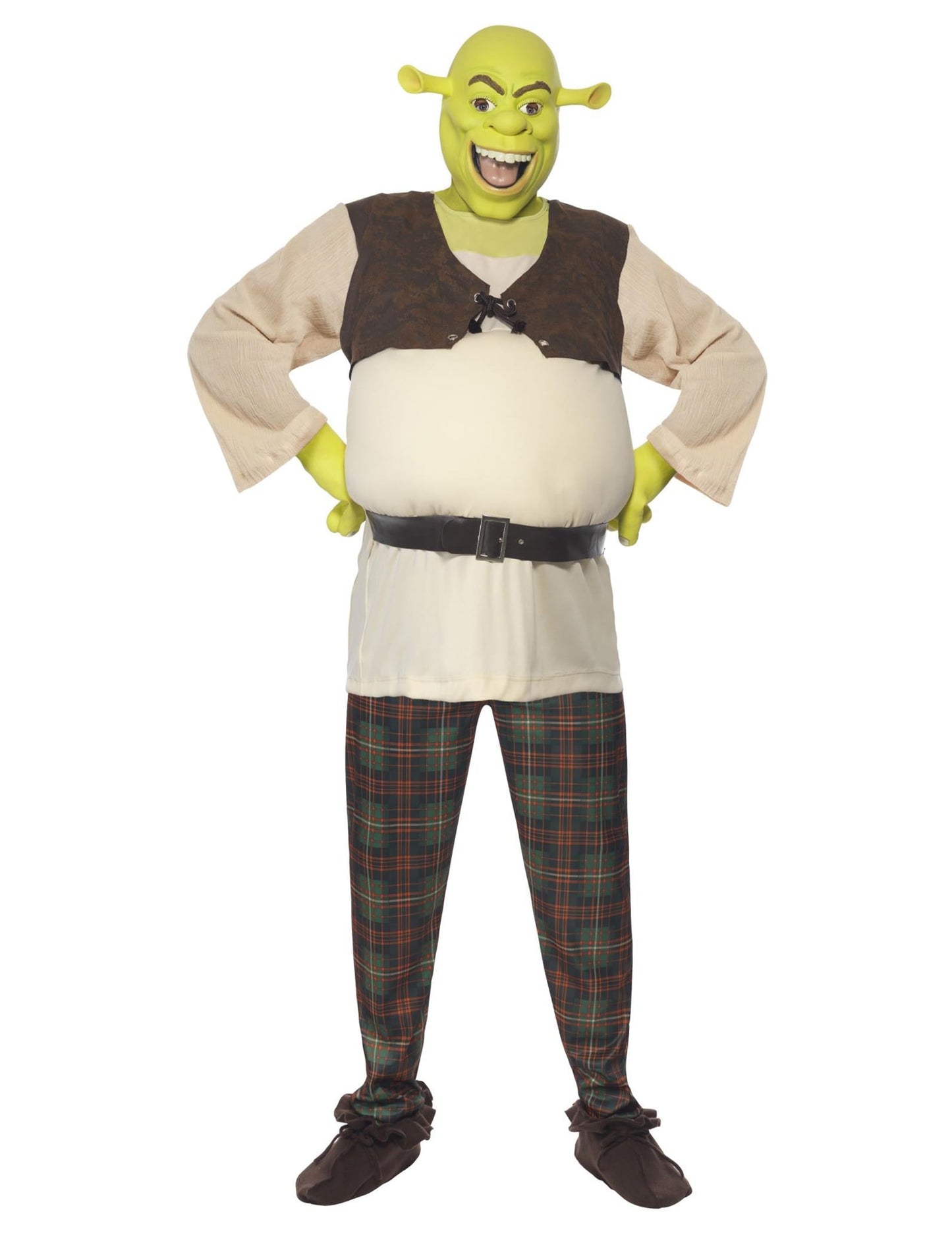 Vue de face du déguisement Shrek pour homme