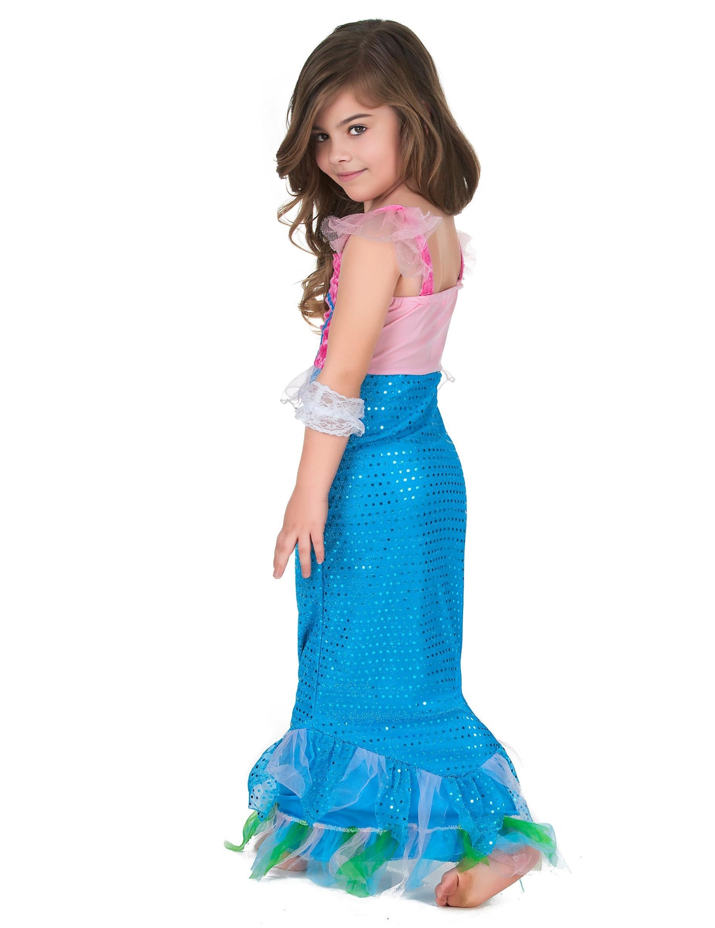 Stranski pogled na pustno obleko sirene za deklico