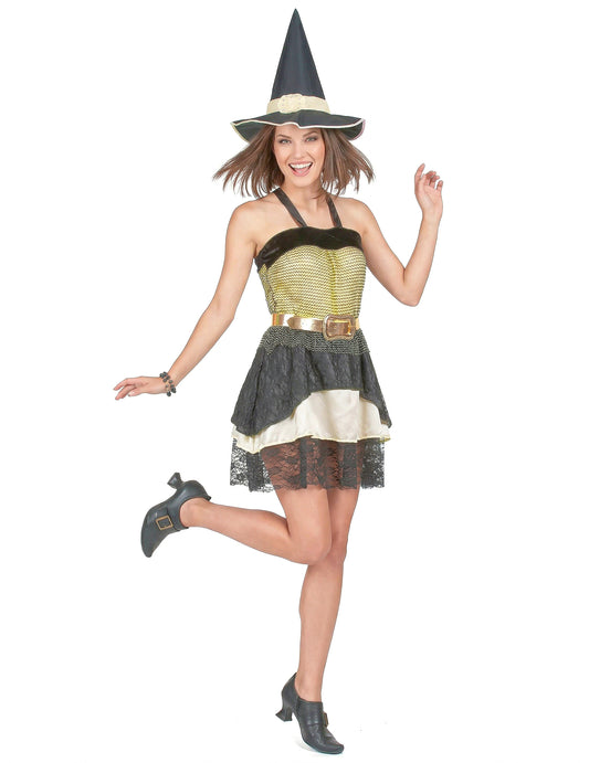 Halloween zlata čarovnica preoblečena