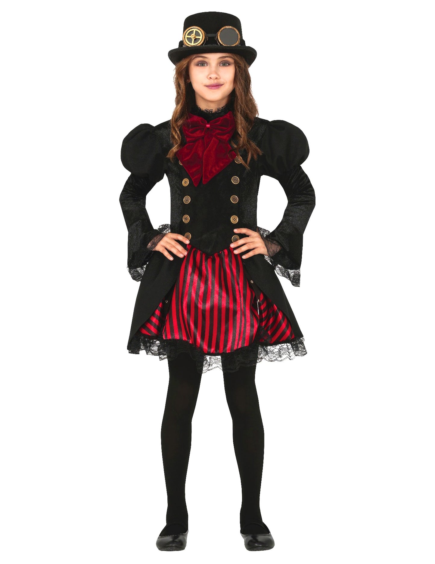 Rdeča punca deklica rdeča steampunk kostum