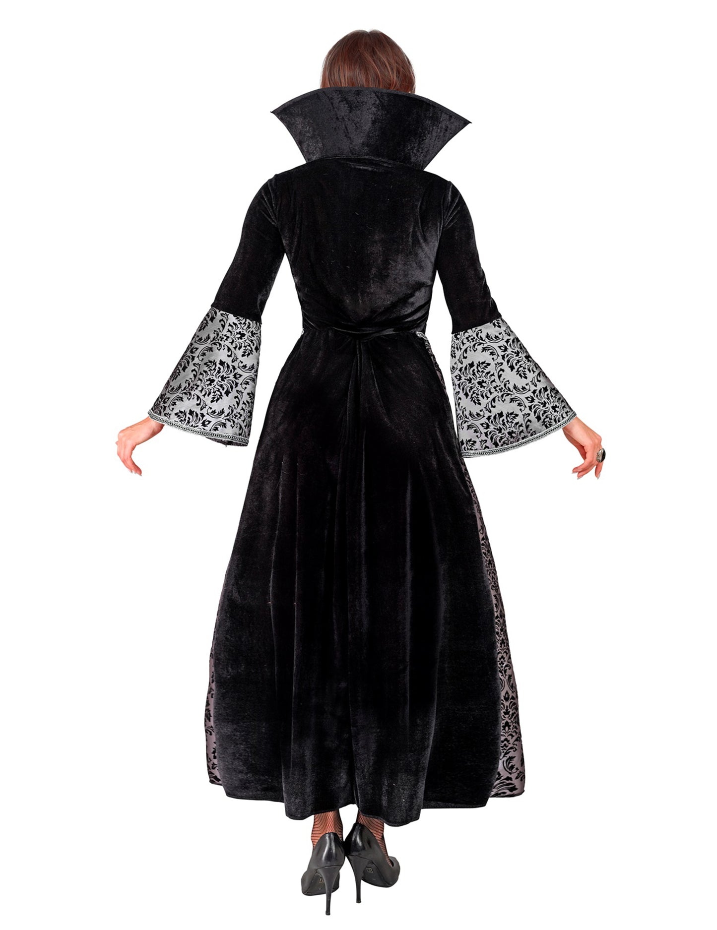 Déguisement vampire baroque noir et argent femme