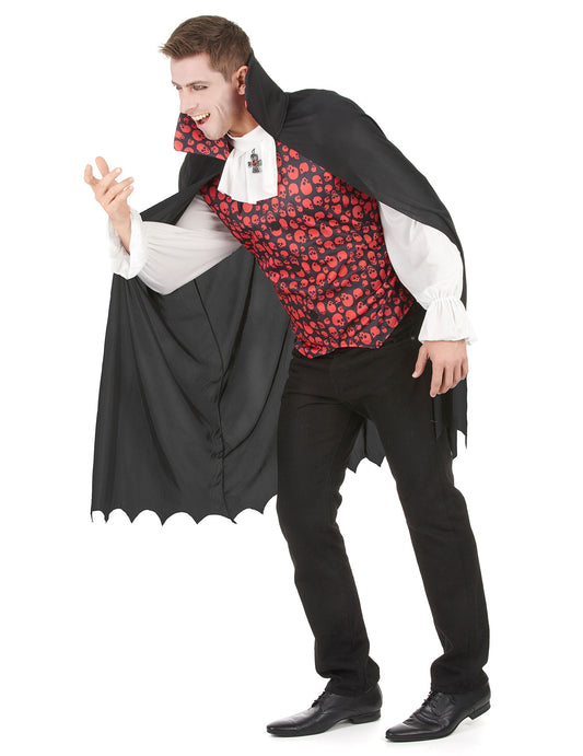 Vue de profil du déguisement vampire pour homme