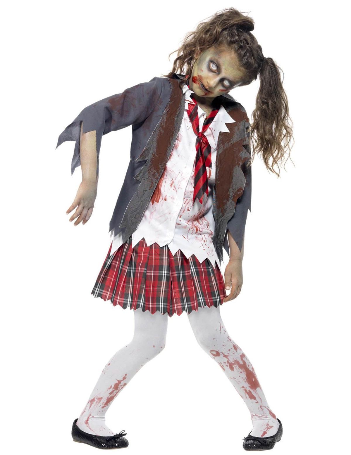 Sprednji pogled na kostum zombijev šolarke