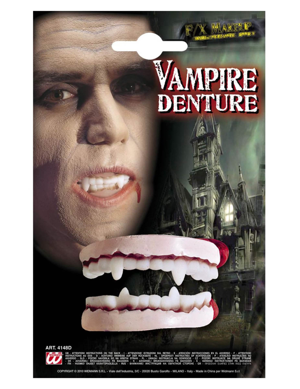 Vampirska proteza za odrasli, bela in krvava