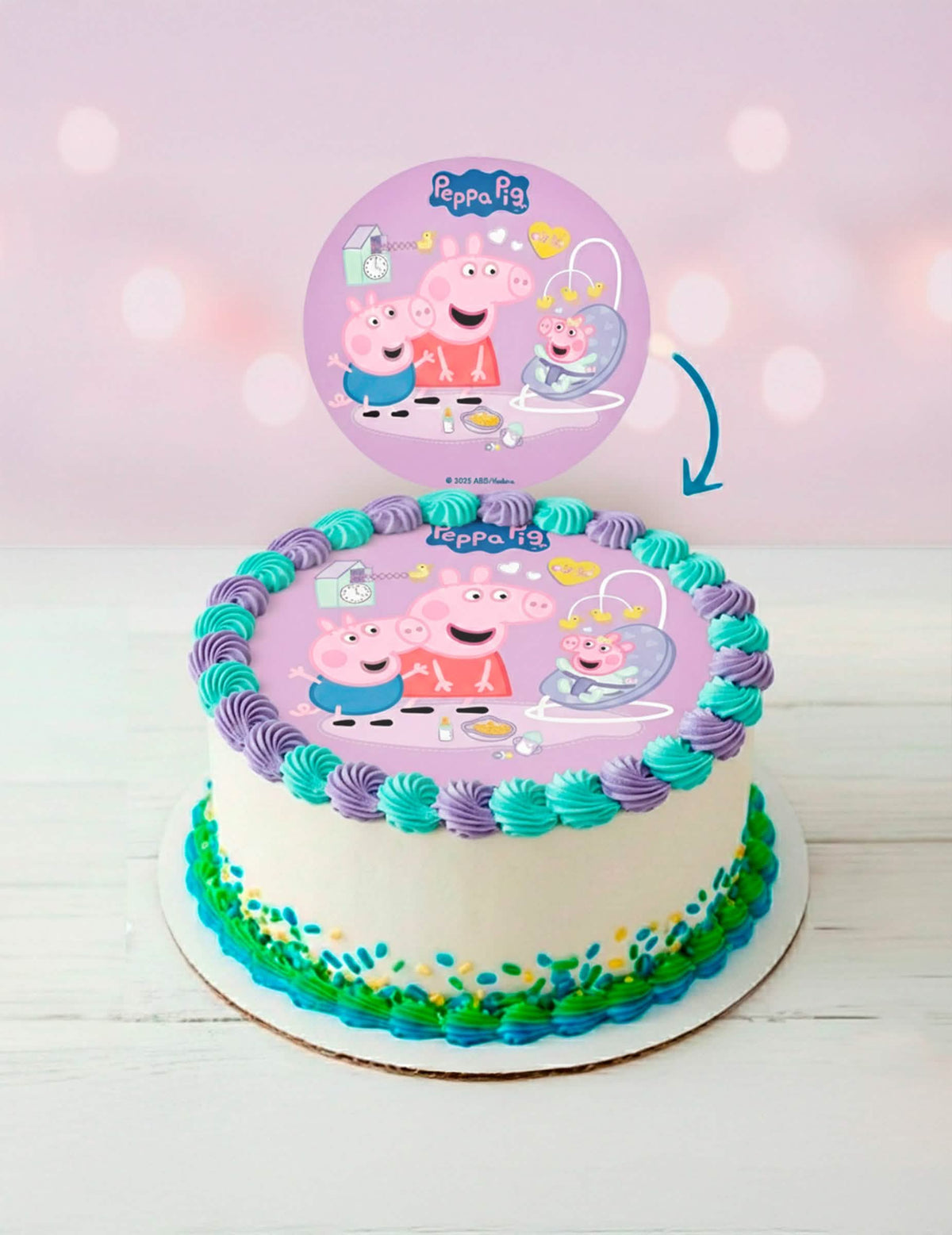 Jedilna pokrivka za torto Peppa Pig™ New Baby 20 cm