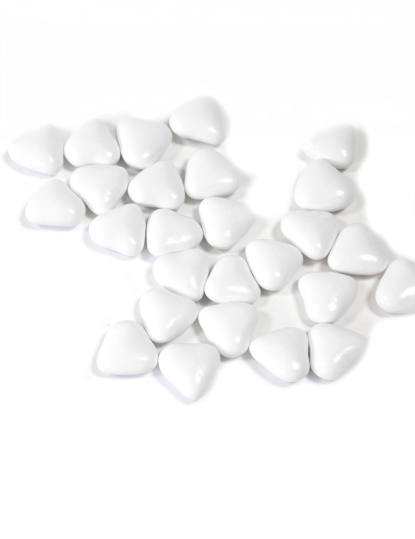 Mini čokoladna srčka v beli barvi 250 g za poroko ali obhajilo