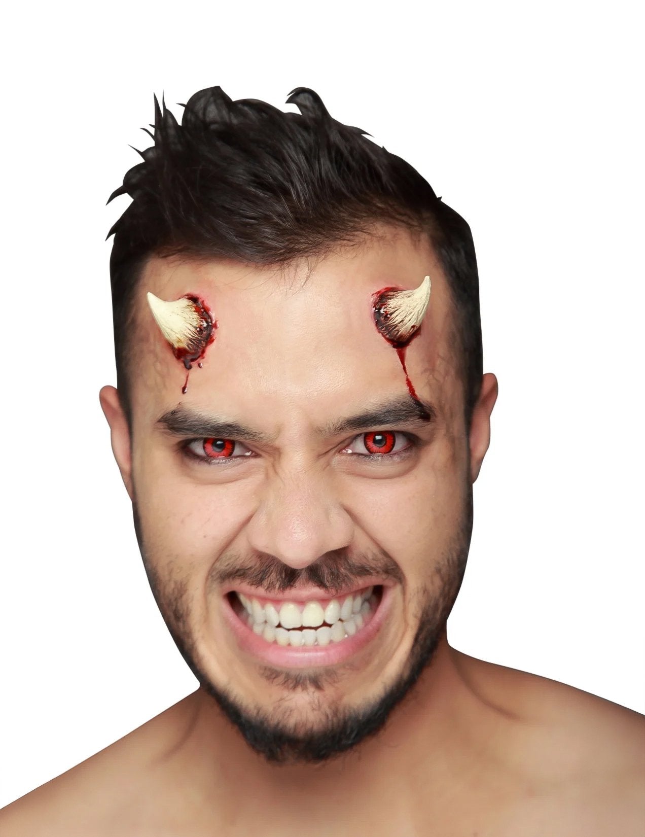 Lažne roge za odrasle v bež barvi in krvave