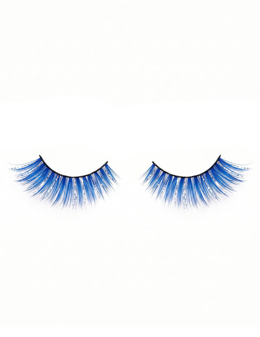Faux cils brillants bleus adulte