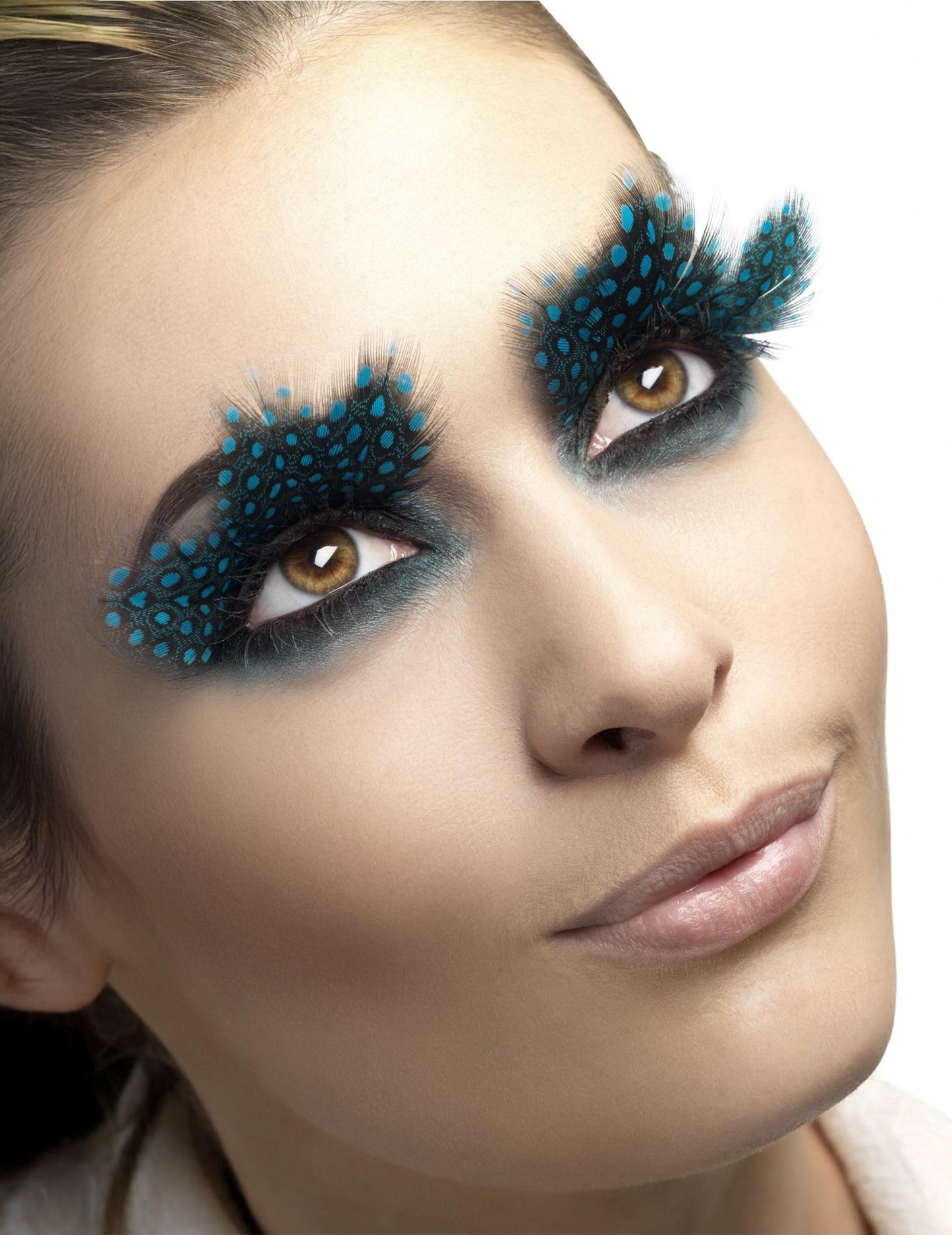 Lažno črno perje z odraslo modro polka piko