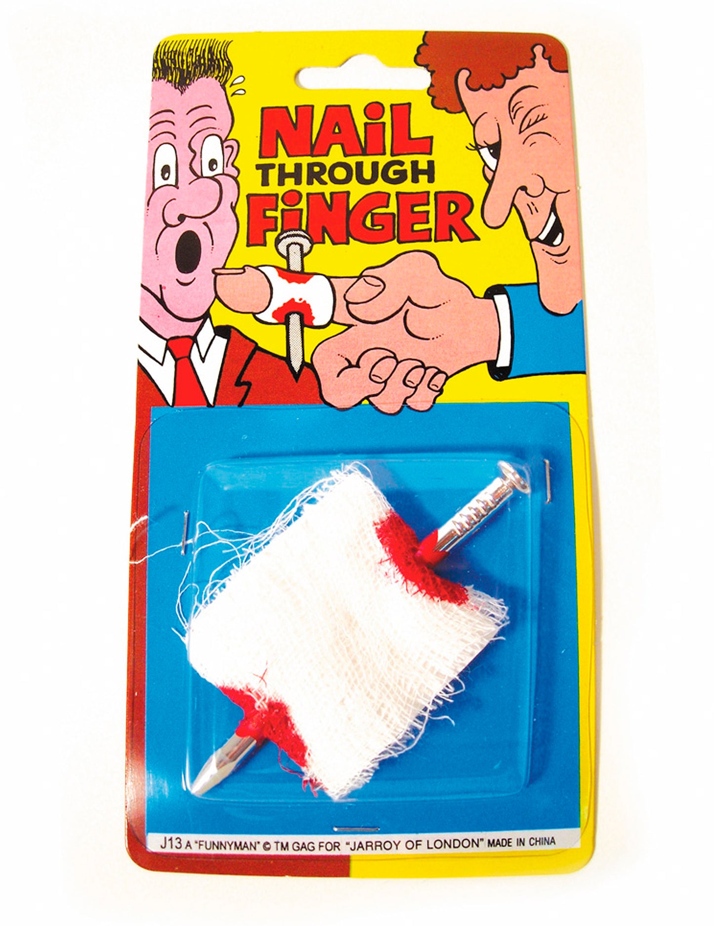 Ponarejen žebelj v prstu - šaljivi pripomočki in potegavščine